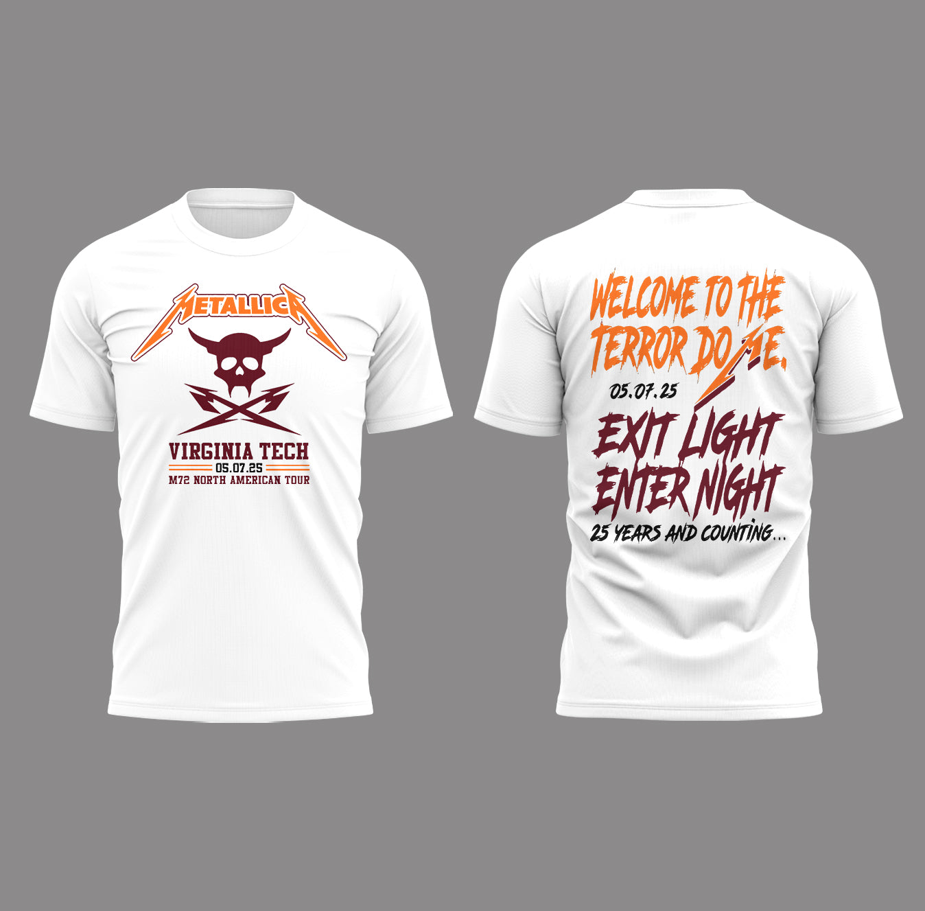 Virginia Tech Music Concert White T-Shirt - Exit Light Enter Night Shirt