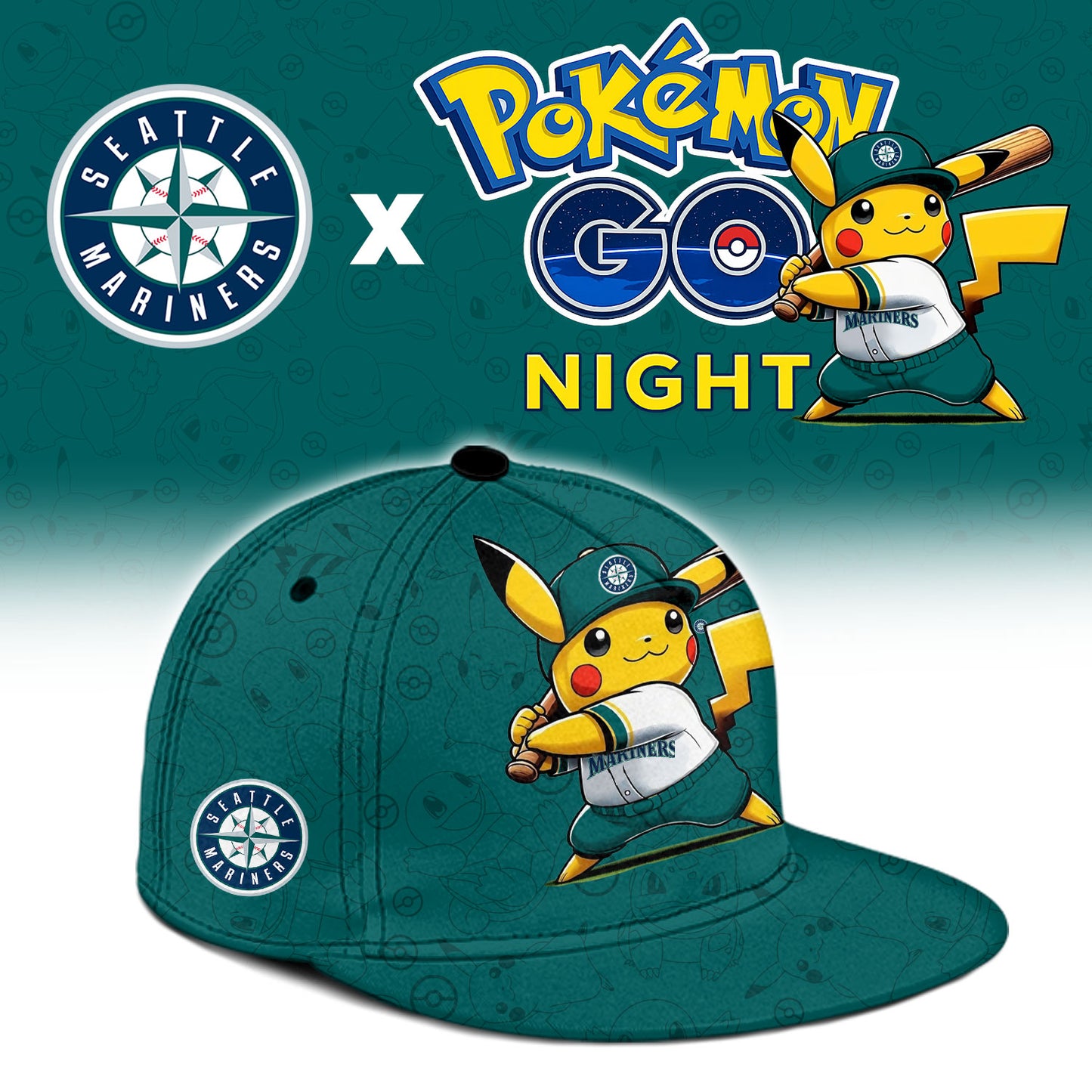 Seattle Mariners Pokemon GO Night Limited Baseball Jersey