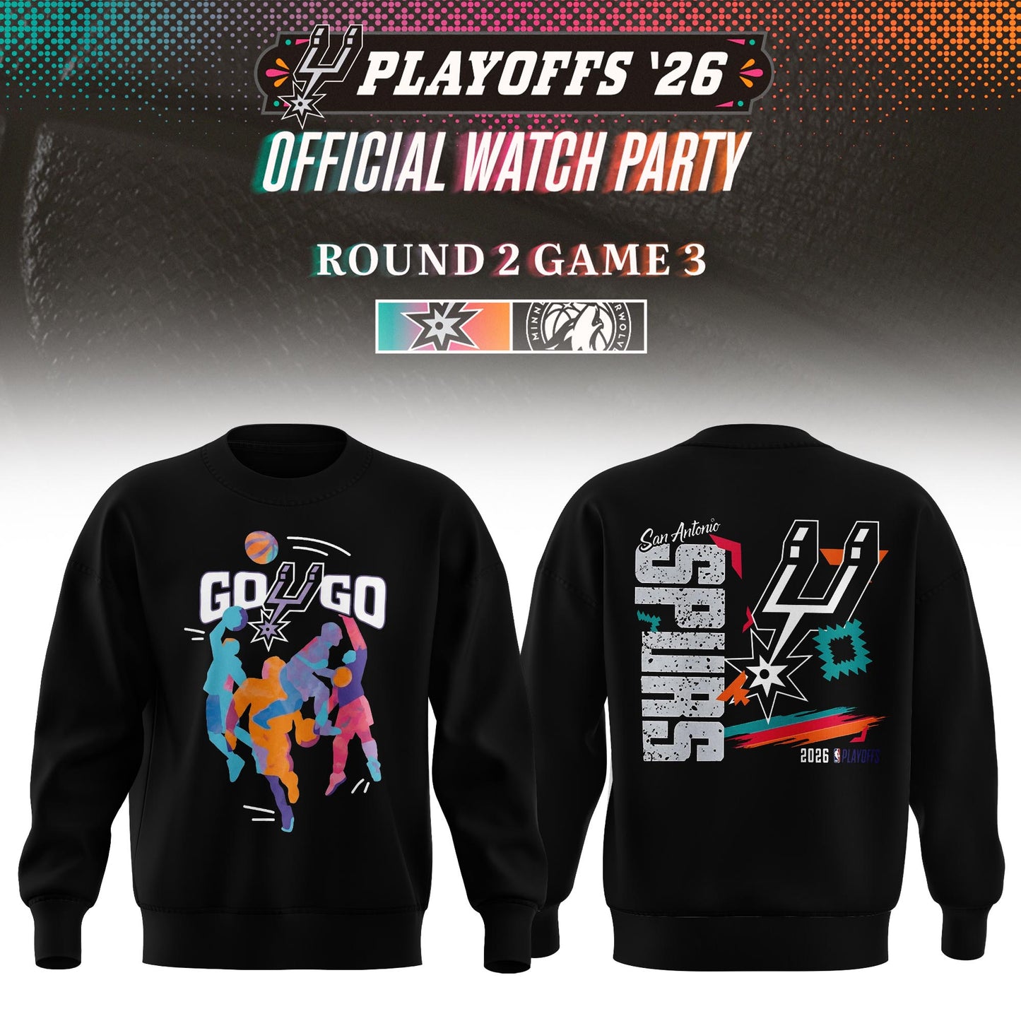 2026 Game3 San Antonio Spurs Playoffs Sweater | TF30