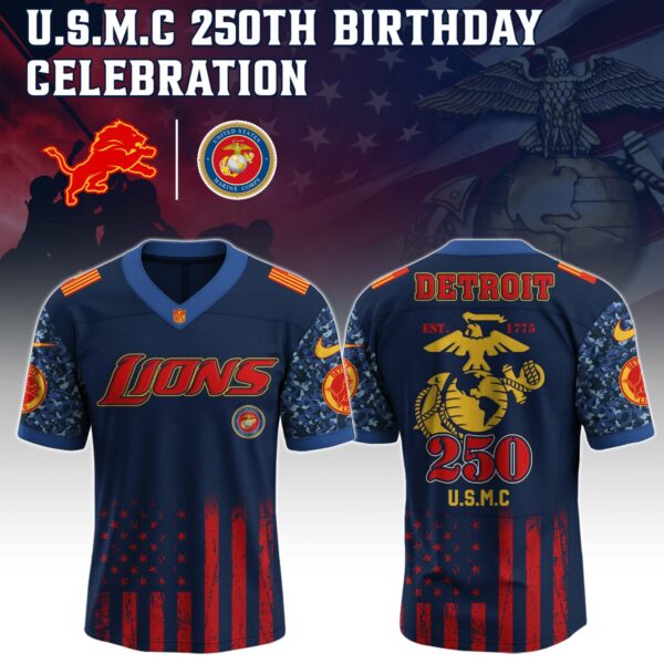 Detroit Lions x U.S.M.C 250TH Birthday Special Edition Jersey - Tycheco