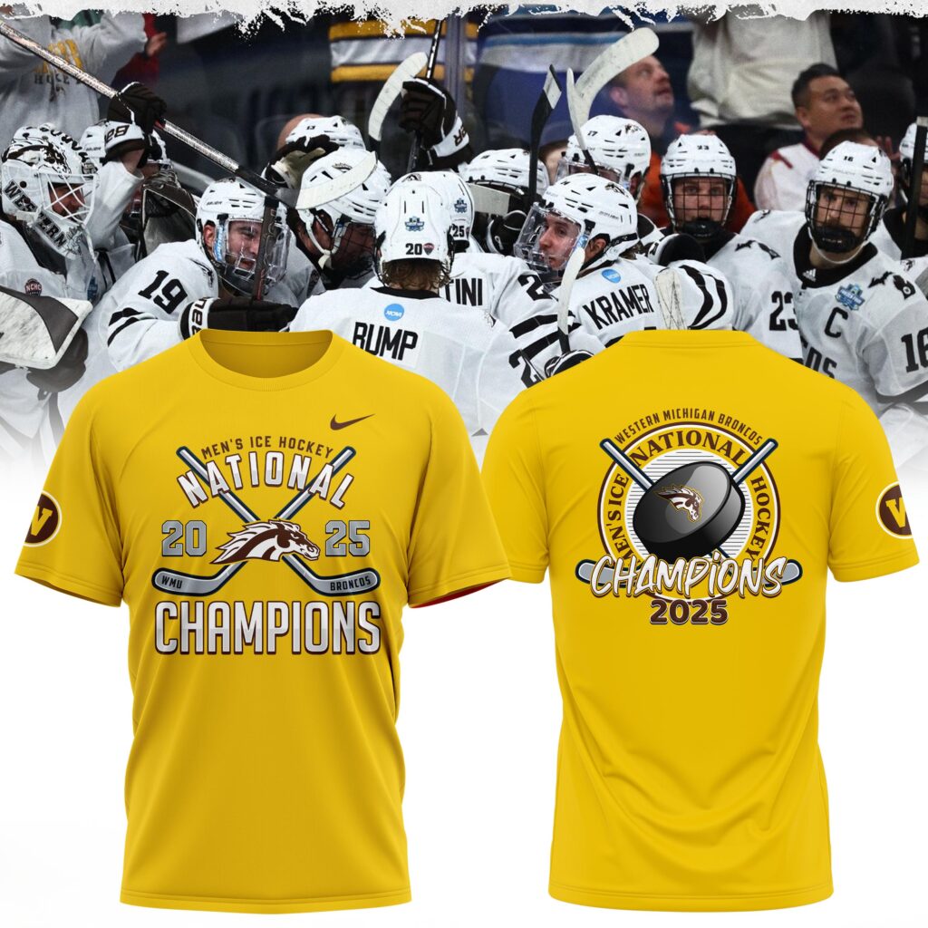 Western Michigan Broncos Men’s Ice Hockey National Champions 2025 T-Shirt