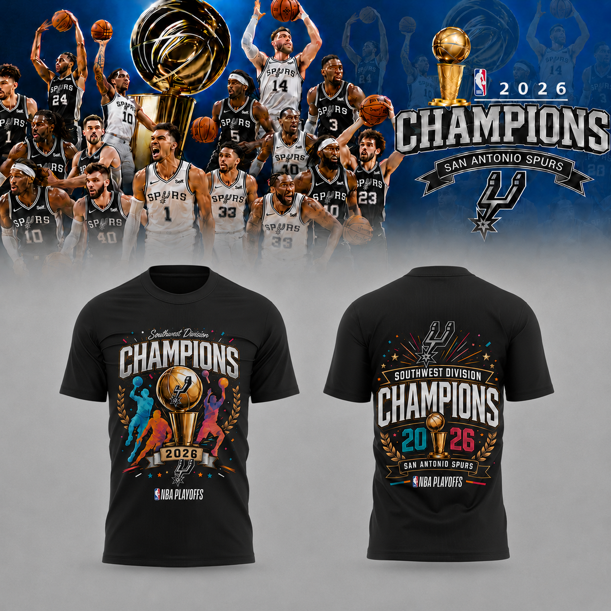 Spurs 2026 playoff NBA Champions Tee | QJ13
