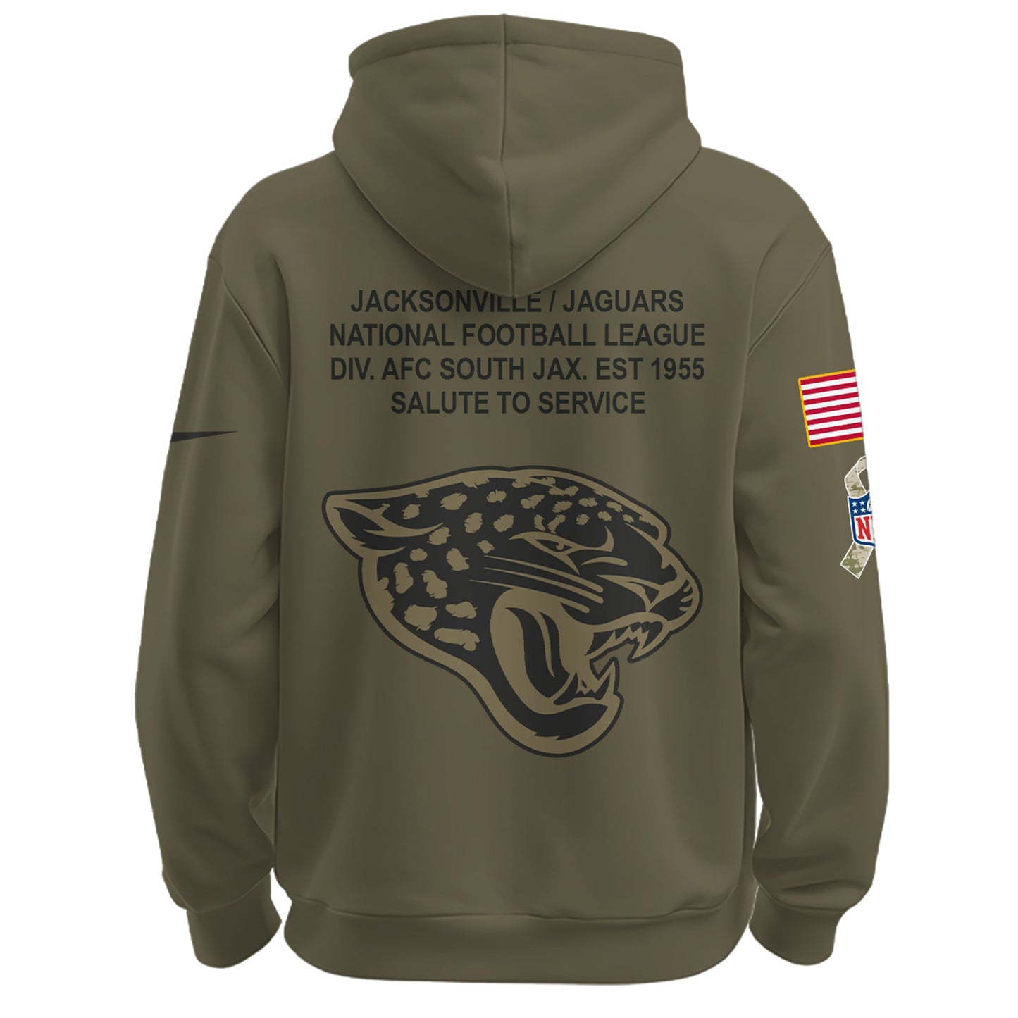 Jacksonville Jaguars Olive 2025 Salute to Service Hoodie