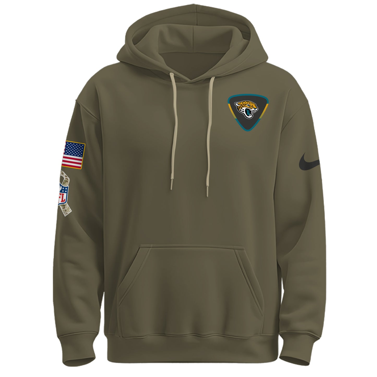 Jacksonville Jaguars Olive 2025 Salute to Service Hoodie
