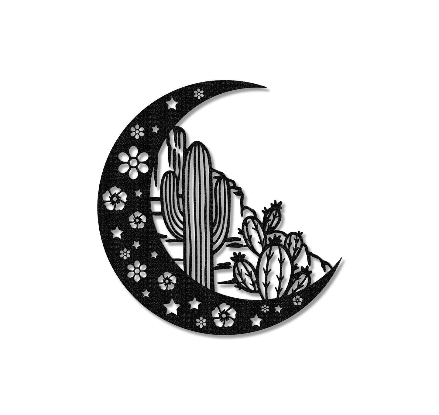 Cactus Moon Metal Sign, Cactus Room Decor, Nursery Decor
