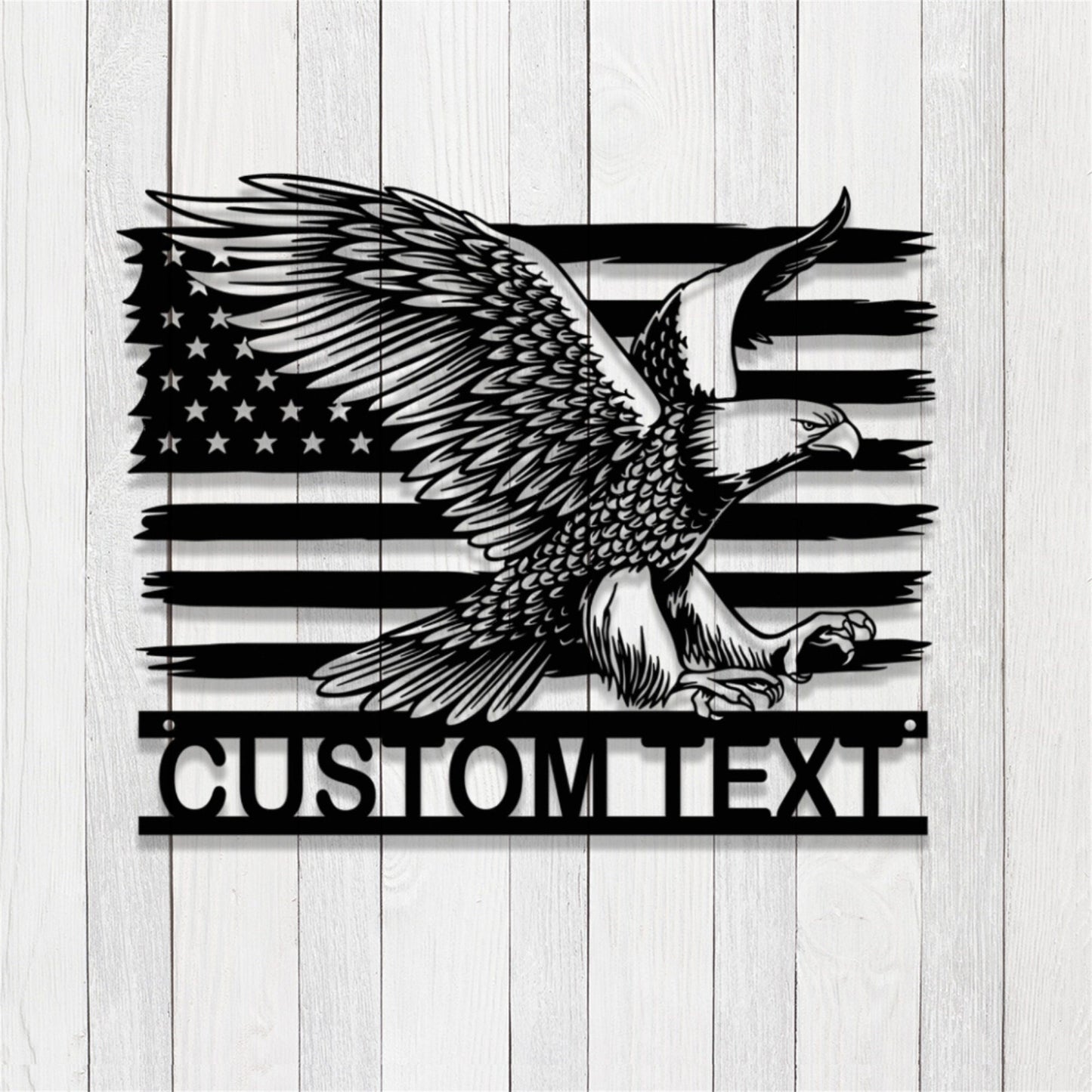 Custom Eagle Metal Sign with LED Lights,American Flag Eagle Metal Wall Art,American Eagle Wall Decor,Personalized USA Eagle Sign,Birds Sign