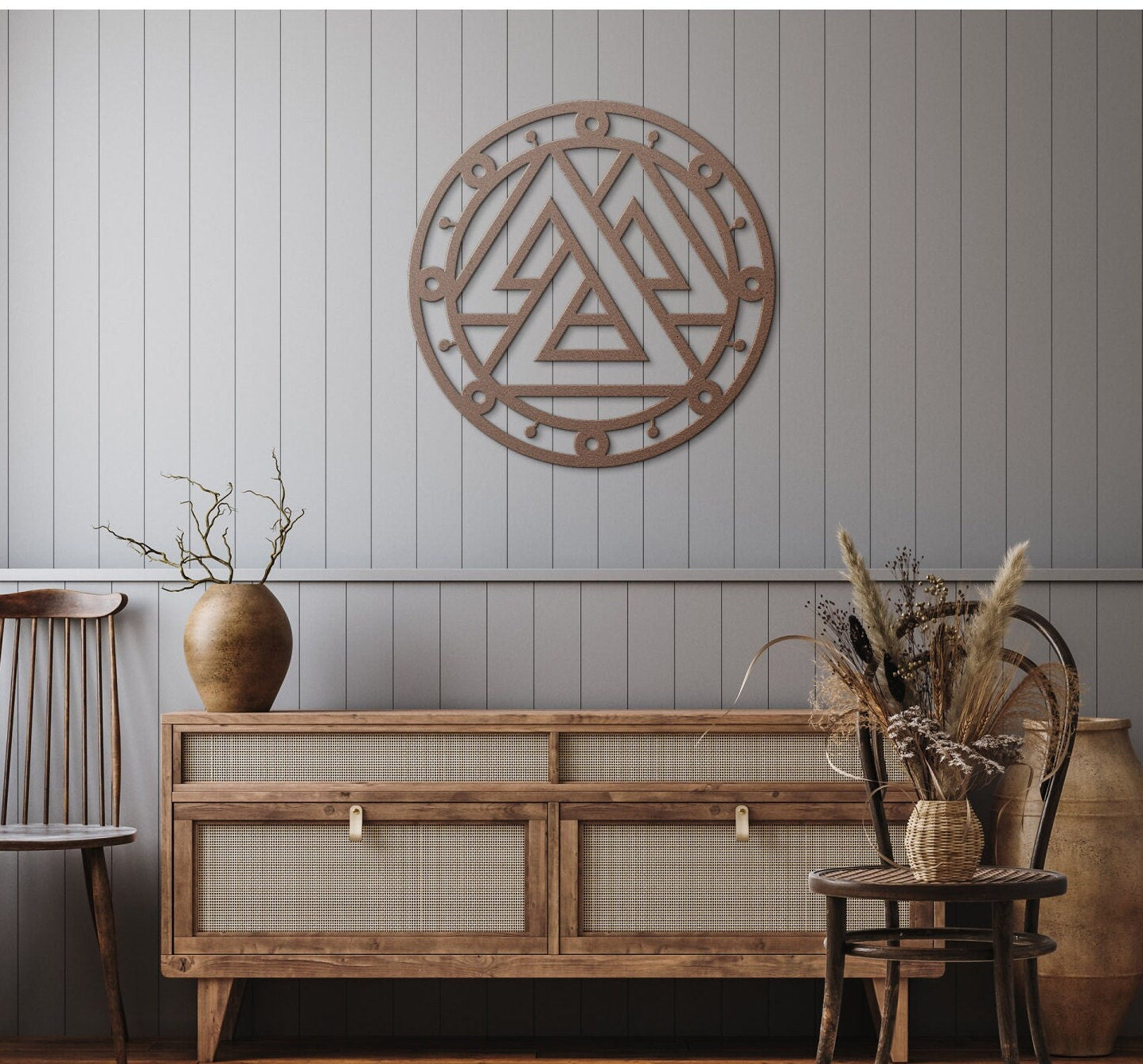 Viking Metal Wall Art, Valknut Symbol Metal Sign, Viking Sign Decor, Nordic Metal Art, Scandinavian Viking Symbol, Metal Nordic Sign Decor