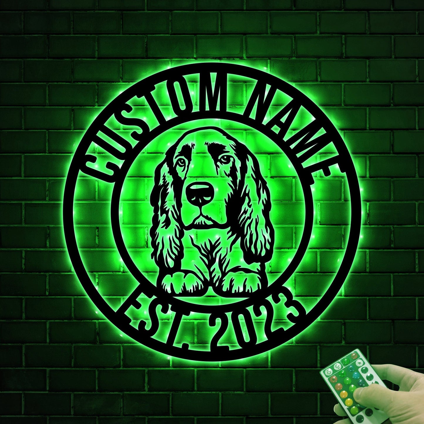 Custom Field Spaniel Dog Metal Sign with Led Light, Field Spaniel Decor, Dog Metal Wall Art, Dog Owner Gift, Dog Welcome Sign, Dog Name Sign