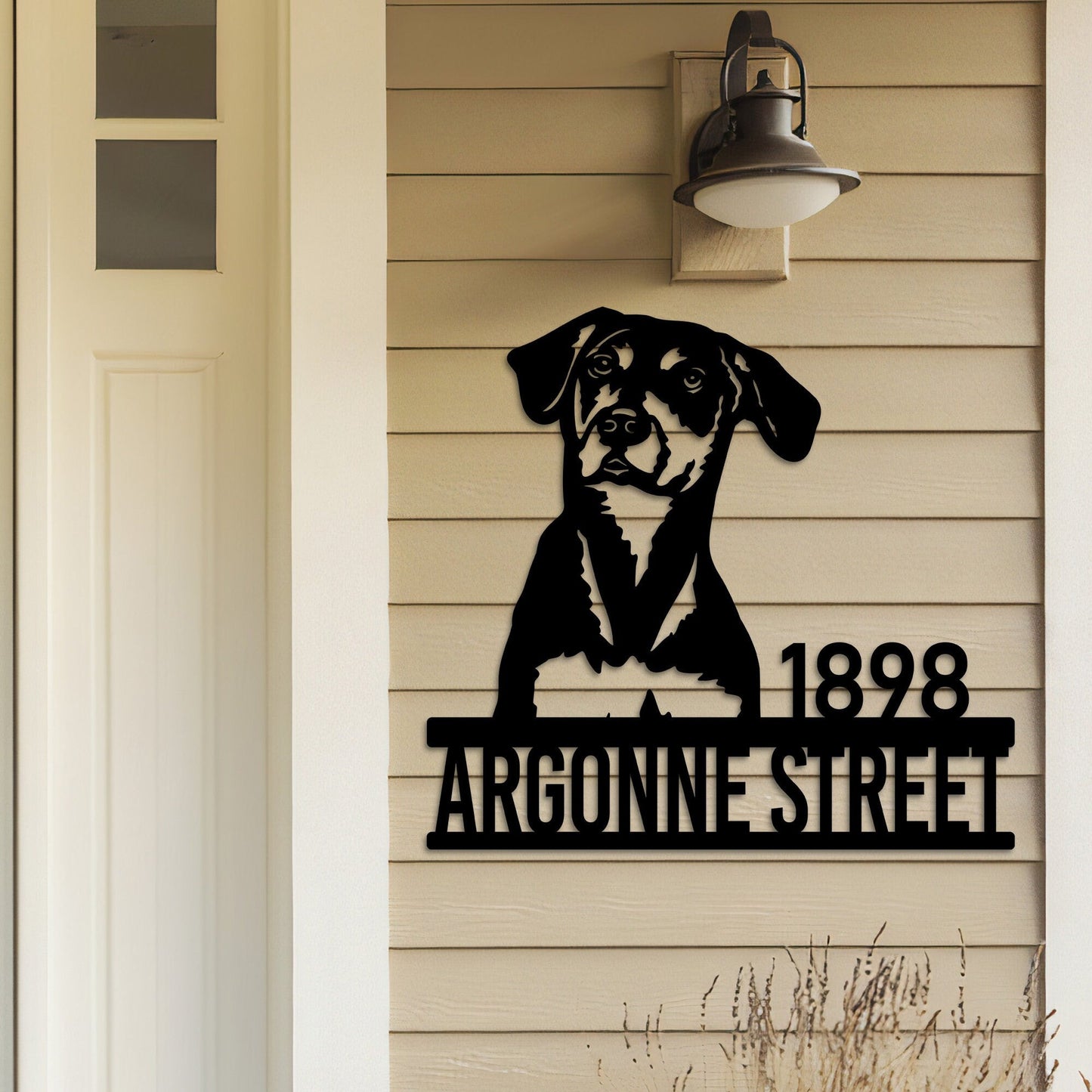 Custom American Leopard Hound Metal Sign with Led Lights, Dog Lover Gift, Dog Breed Sign, Dog Owner Sign, Fence Decor, Patio Porch Hanging