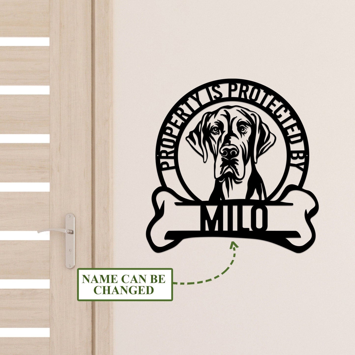 Custom Great Dane Warning Sign Led Light, Property Protected by Guard Dog Metal Sign, Beware of Dog Gate Sign, Funny Metal Dog Sign for Home