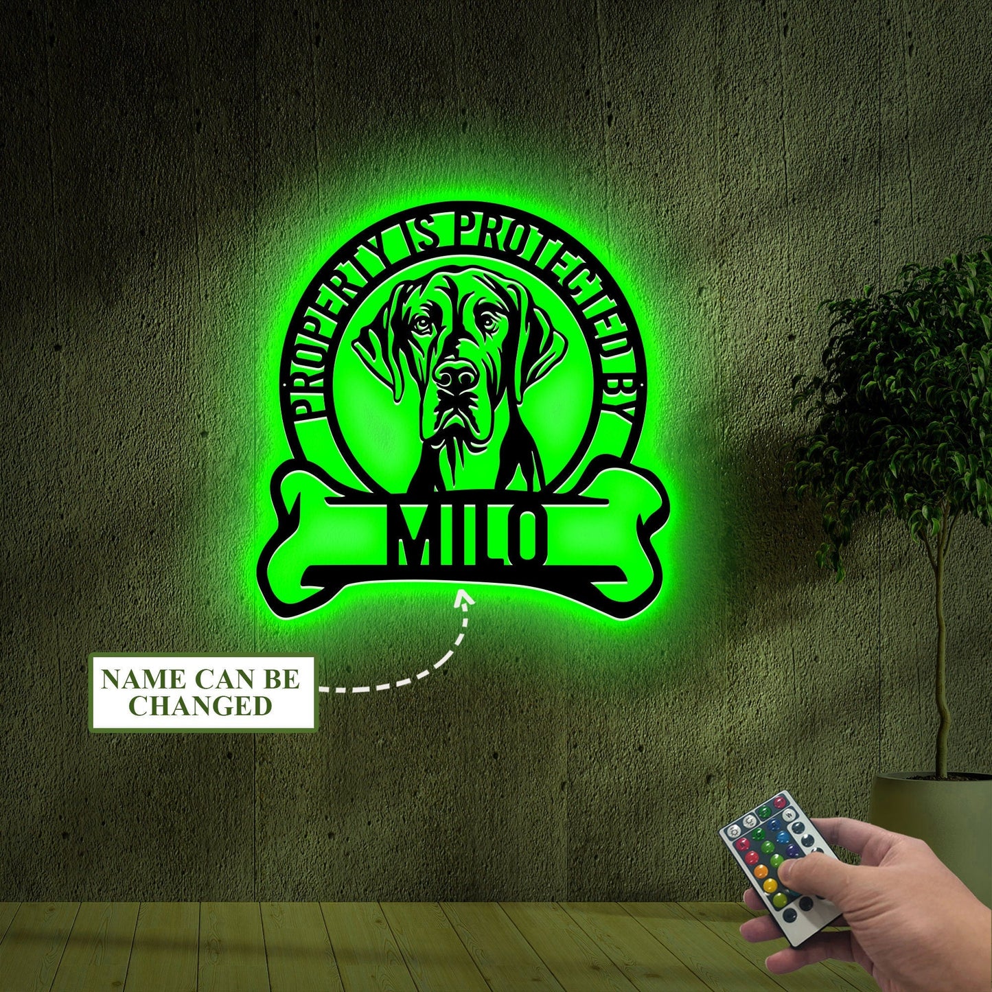 Custom Great Dane Warning Sign Led Light, Property Protected by Guard Dog Metal Sign, Beware of Dog Gate Sign, Funny Metal Dog Sign for Home