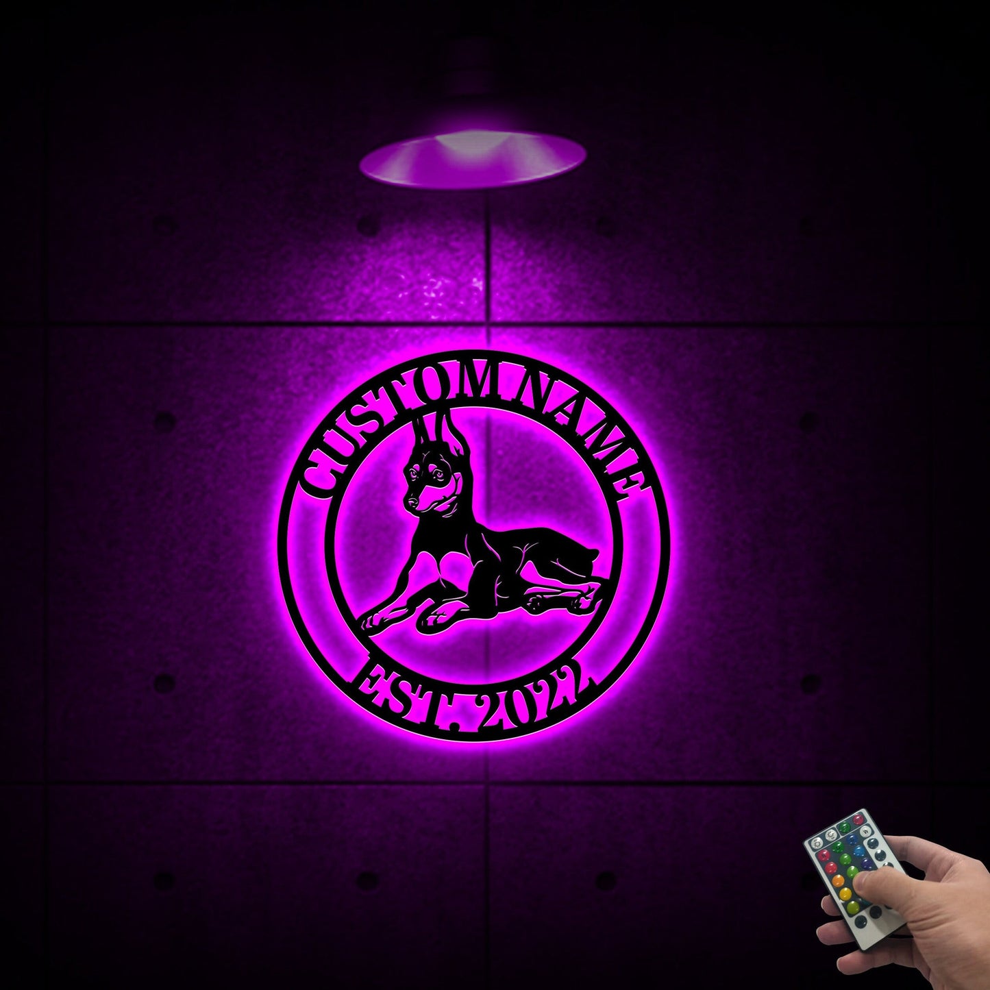 Custom Miniature Pinscher Dog Metal Sign with Led Light, Miniature Pinscher Lover, Miniature Pinscher Gift, Dog Lover Gift, Metal Dog Sign