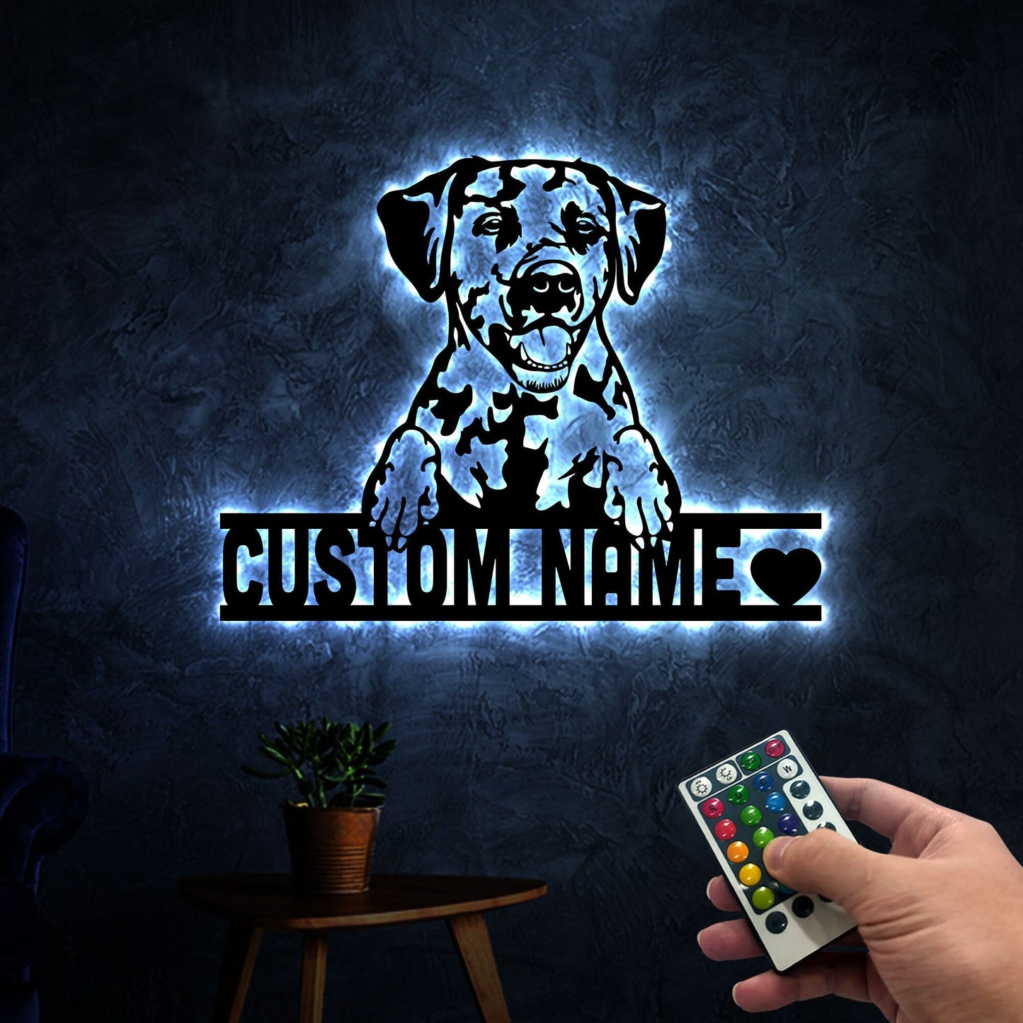Custom Dalmatian Metal Wall with Led Light, Dalmatian Lover Gift, Dalmatian Decor, Dalmatian Metal Sign, Dog Welcome Sign, Dog Owner Gift