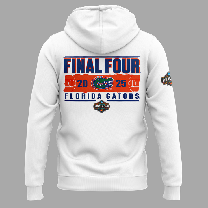 Florida Gators Hoodie White - Men’s Basketball WEST REGIONAL CHAMPIONS 2025 Final Four Shirt