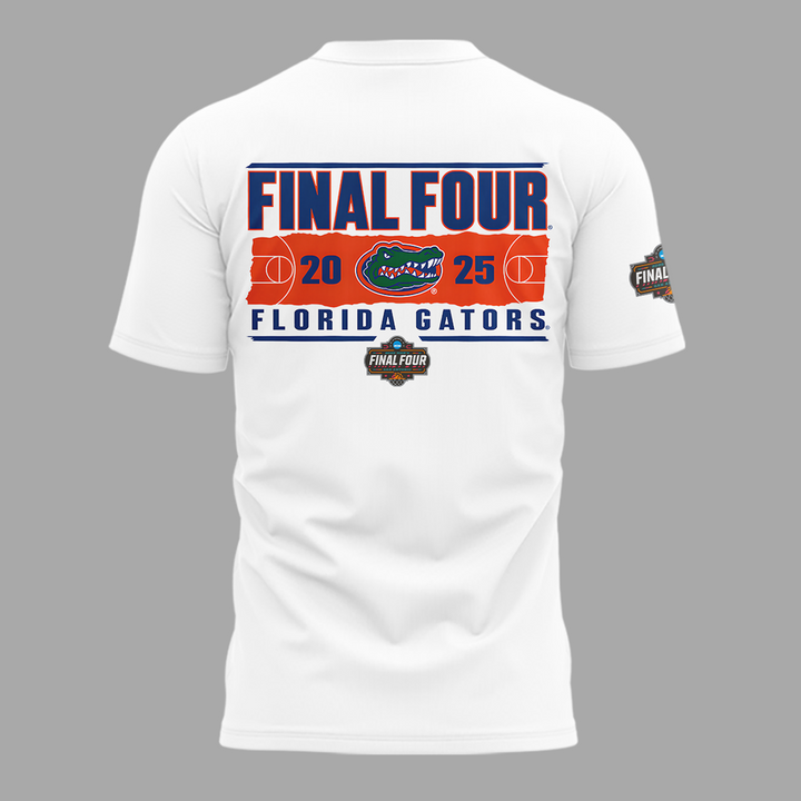 Florida Gators T-Shirt White - Men’s Basketball WEST REGIONAL CHAMPIONS 2025 Final Four Shirt