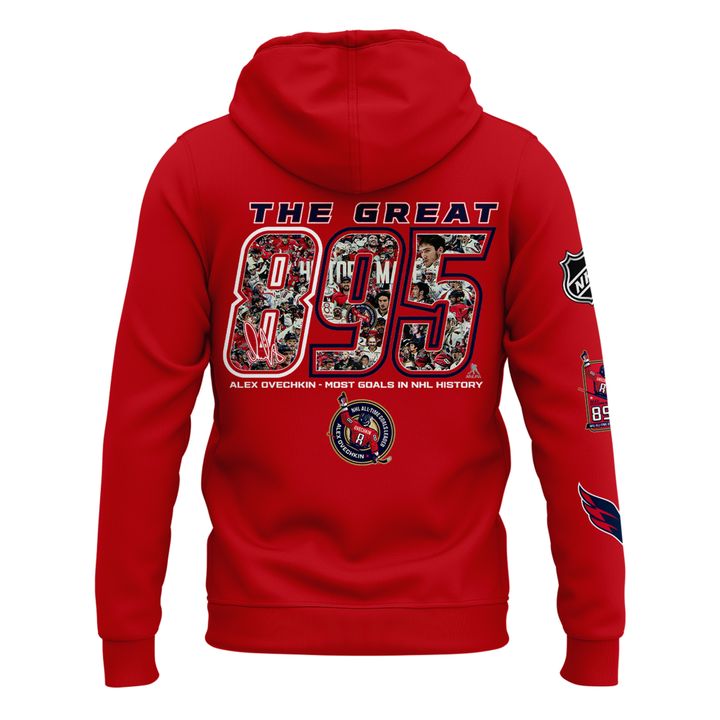 Alexander Ovechkin Washington Capitals Hoodie - All-Time Leading Goal Scorer Cross Sticks Red Hoodie - Washington Capitals 895 Hoodie