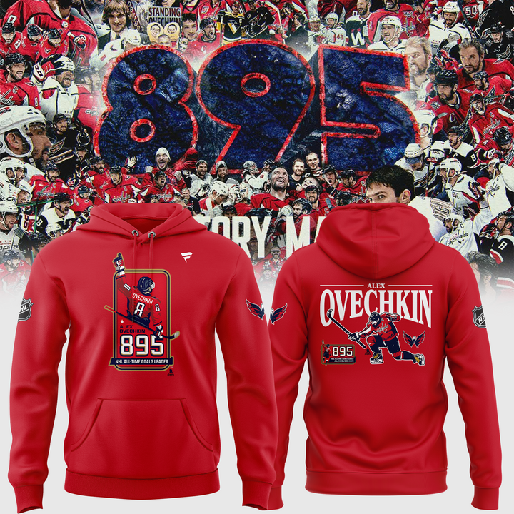 Alexander Ovechkin Washington Capitals Hoodie - All-Time Leading Goal Scorer Cross Sticks Red Hoodie - Washington Capitals 895 Hoodie