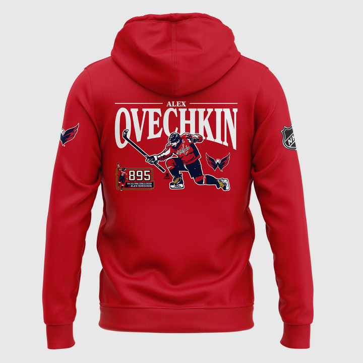 Alexander Ovechkin Washington Capitals Hoodie - All-Time Leading Goal Scorer Cross Sticks Red Hoodie - Washington Capitals 895 Hoodie
