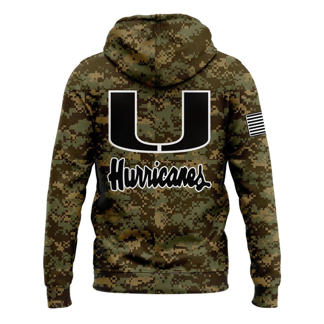 Miami Hurricanes Football Military Appreciation Camo Hoodie