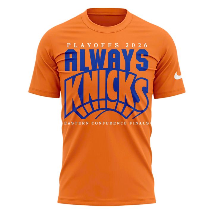 New York Knicks 2026 Playoffs "Always Knicks" T-Shirt - Orange | MI22