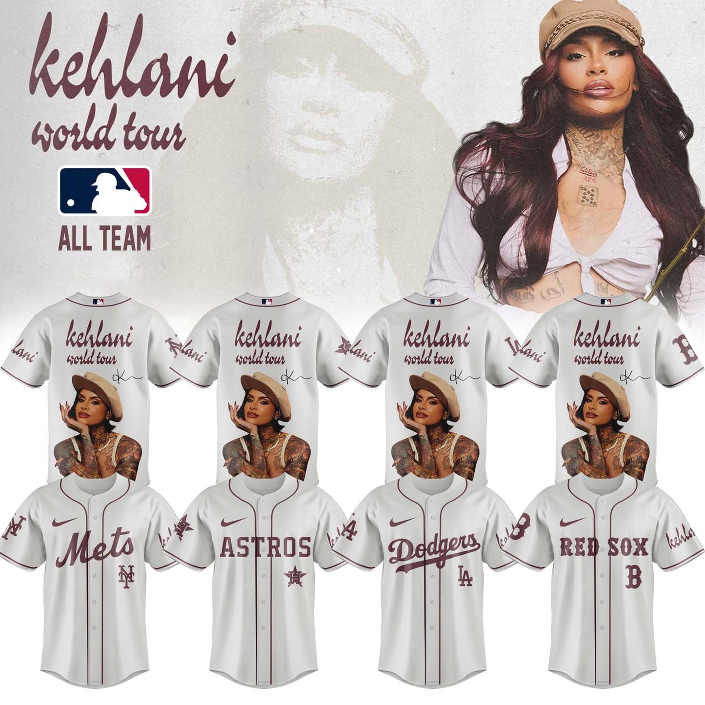 All Team MLB x Kehlani World Tour 2026 Signature Jersey Limited Edition | BS26