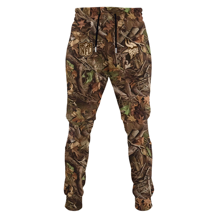 Premium Minnesota Vikings Merch - Minnesota Vikings Football x Hunting Limited Edition Military Green Hoodie 2025 - Gear Up For Game Day