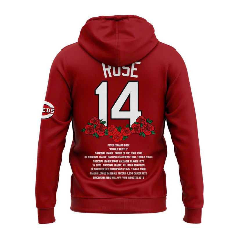 Cincinnati Reds Baseball Hoodie For 2025 Pete Rose Day