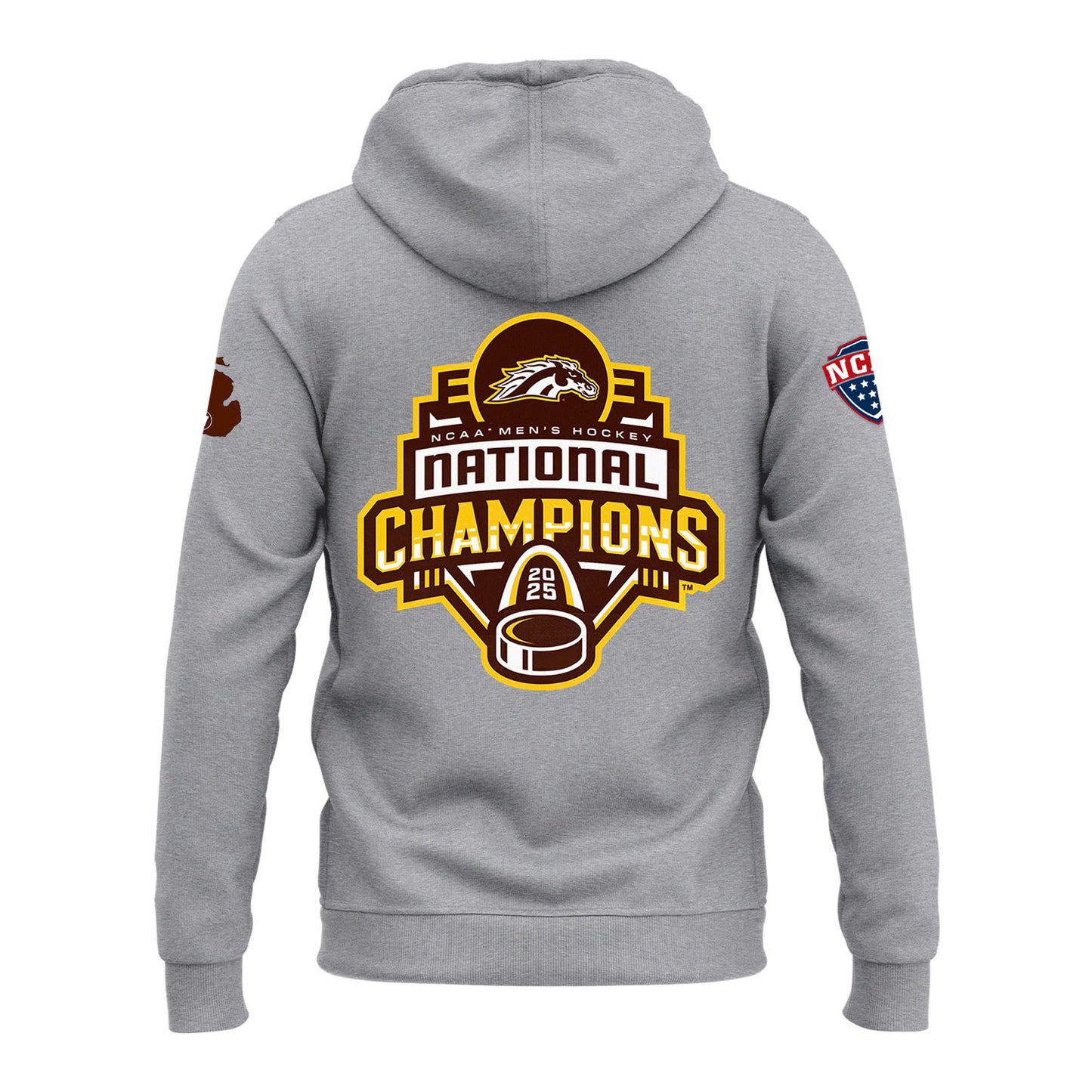 Western Michigan University Broncos Special New National Mens Hockey Champions Grey Zip Hoodie