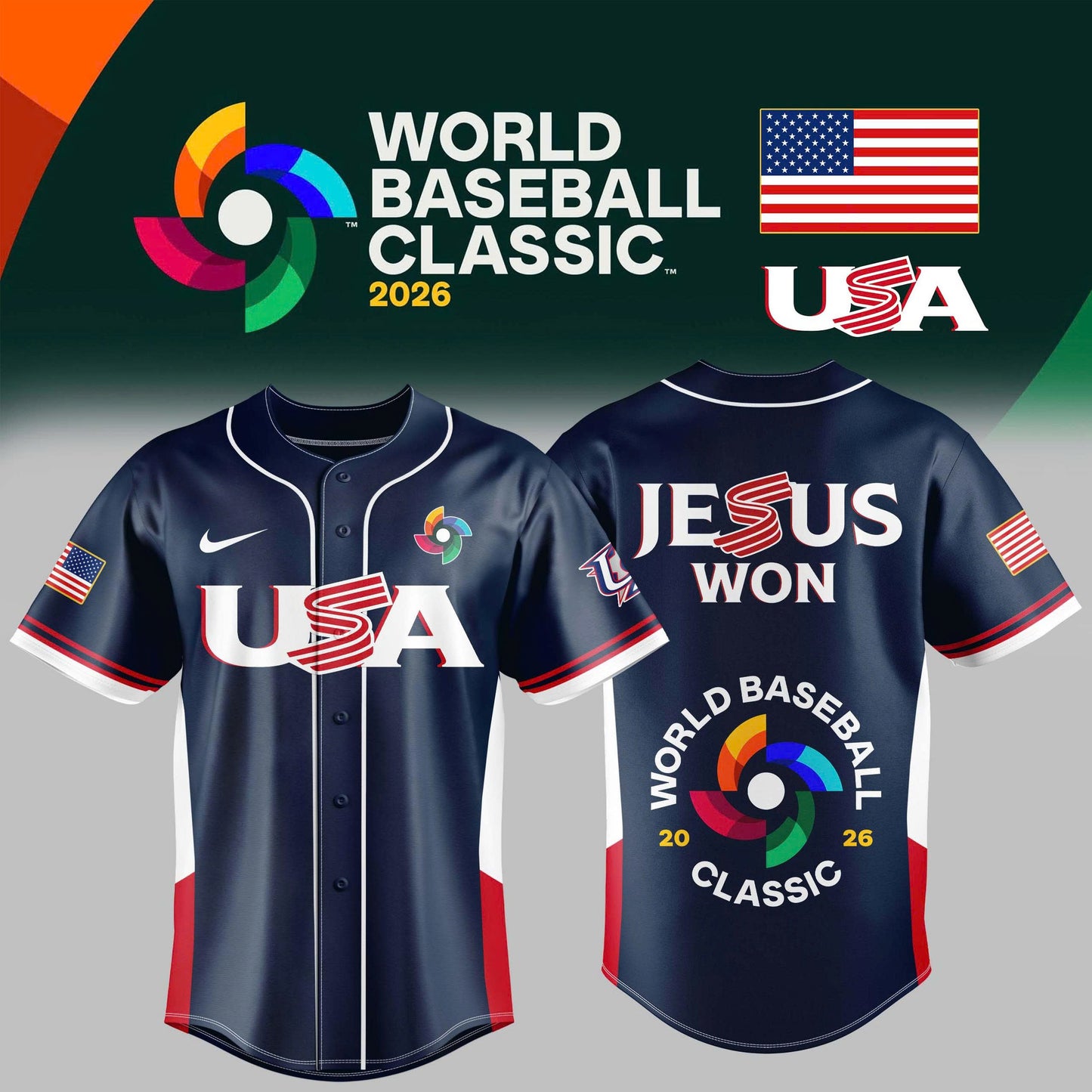 USA Baseball JESUS Won Uniform - 2026 World Baseball Classic Jersey