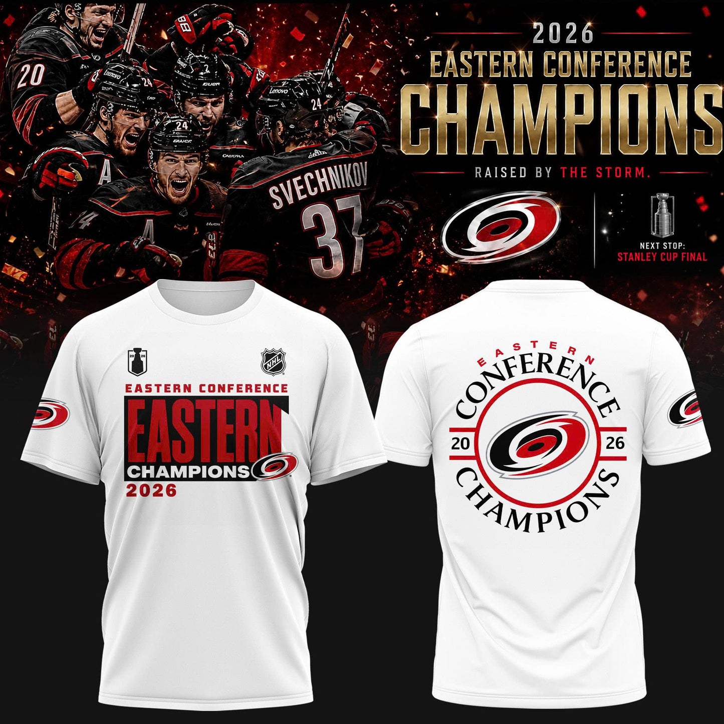 2026 Eastern Conference Champions Commemorative T-Shirt - Carolina Hurricanes Keepsake Collection