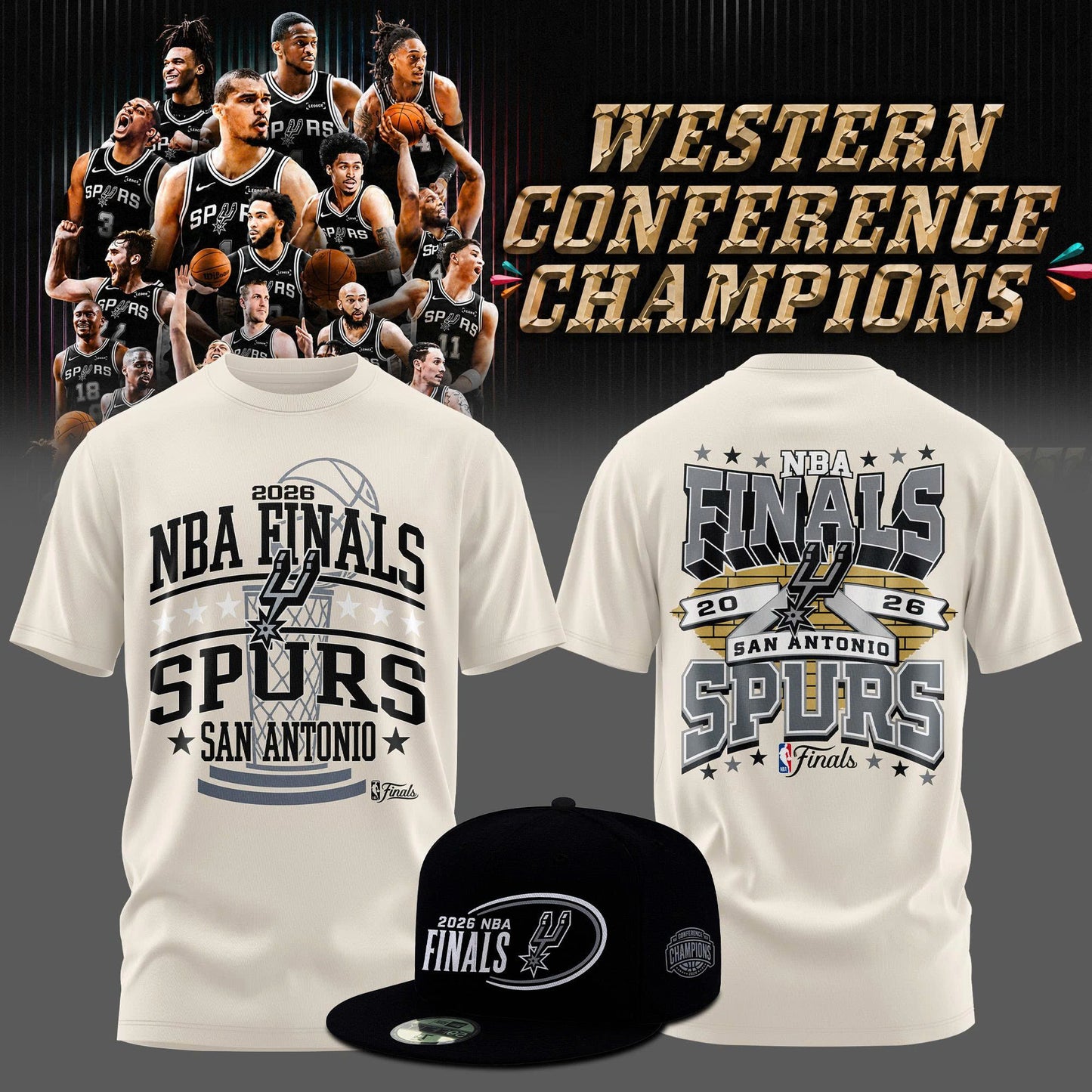 San Antonio Spurs - 2026 Western Conference Champions Tshirt | BU77