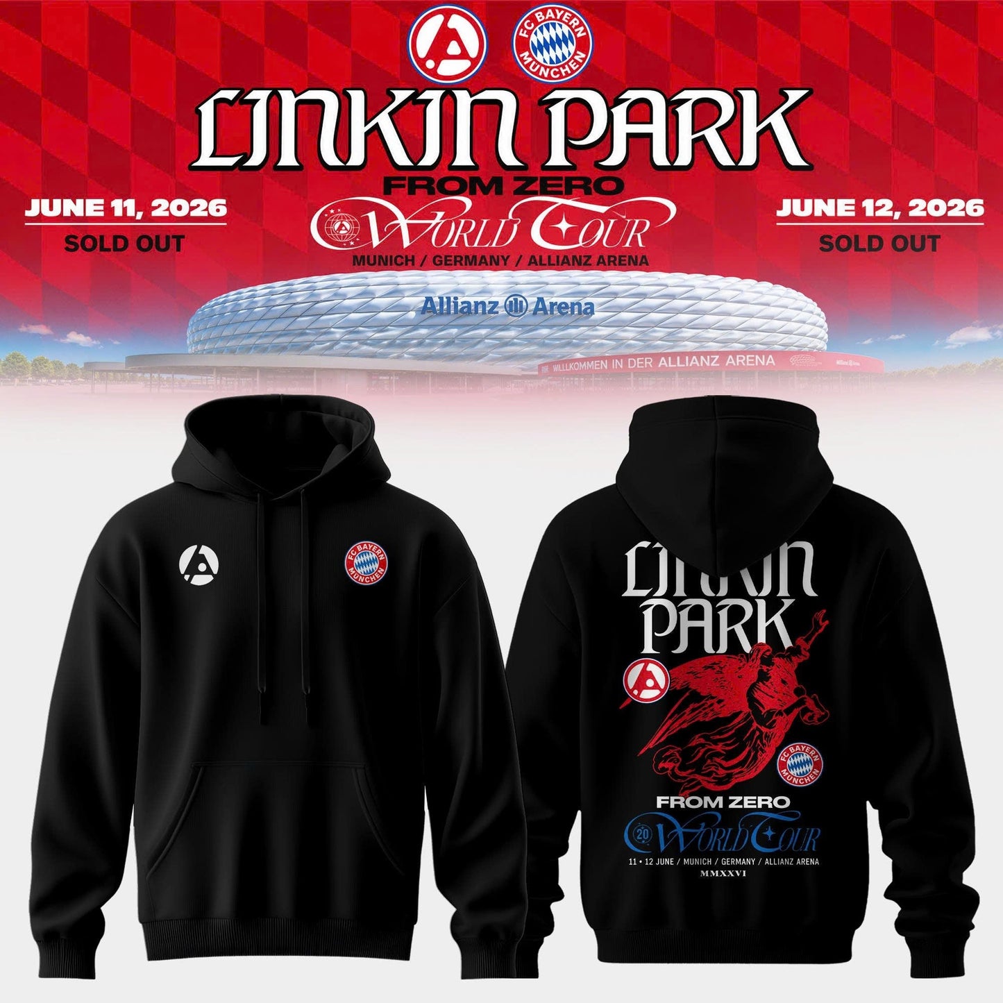 Music Meets Football: Linkin Park x FC Bayern Munich Fan Hoodie | UO82