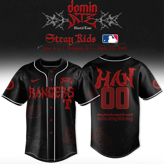 Texas Rangers x Stray Kids Word tour 2025 Jersey