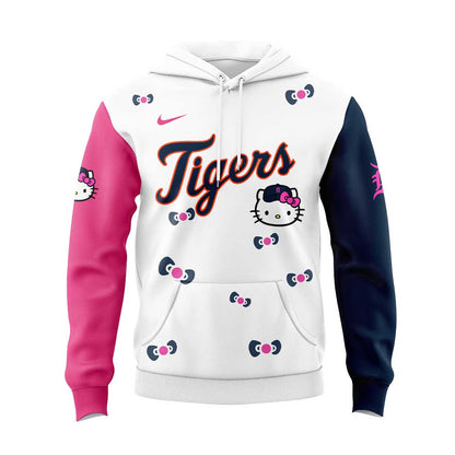 Detroit Tigers Hello Kitty Night Game Pink Hoodie