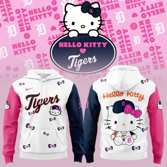 Detroit Tigers Hello Kitty Night Game Pink Hoodie