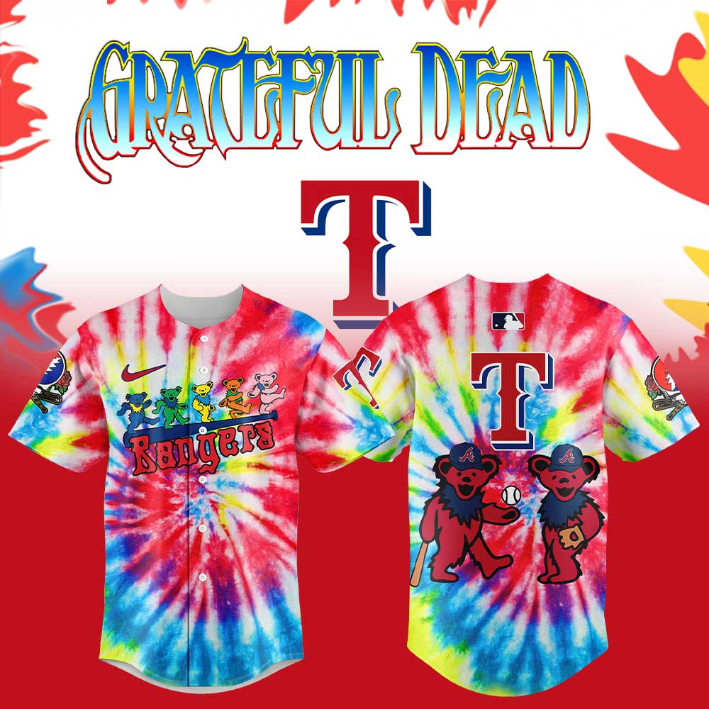 Texas Rangers Grateful Dead Night Jersey Colorful 2025 Season