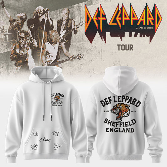 Def Leppard Live 2026 Limited Edition Signature Hoodie - Fan Apparel