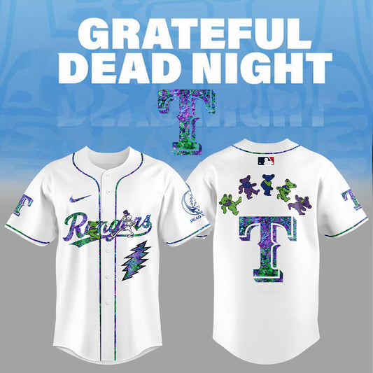 Texas Rangers Grateful Dead Night Jersey Simple 2025 Season