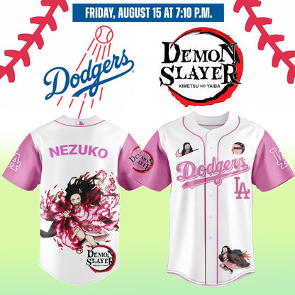 LA vs Demon slayer Kamado Nezuko Baseball Jersey