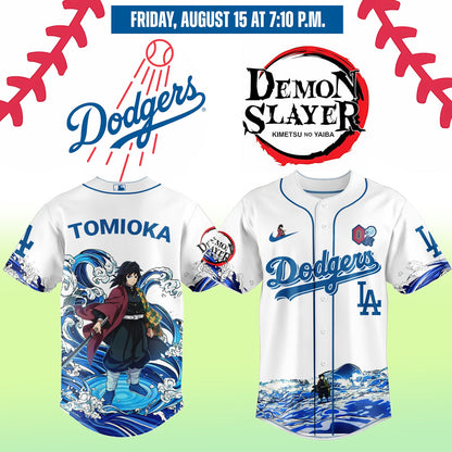 LA Dodgers _ Demon Slayer Tomioka Giyu Baseball Jersey