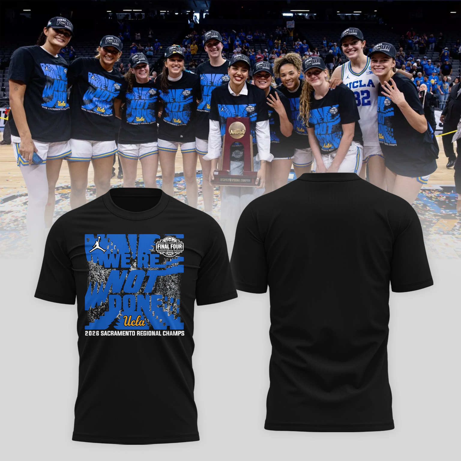 UCLA 2026 Women Basketball Five Four Champion T-Shirt Black Ver 02