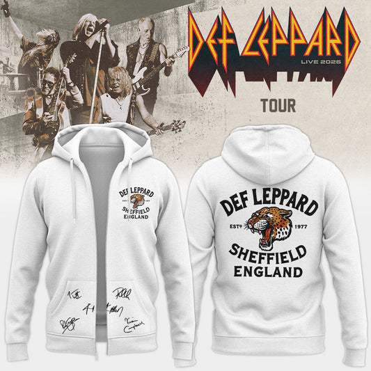 Def Leppard Live 2026 Limited Edition Signature Zip Hoodie - Fan Merchandise