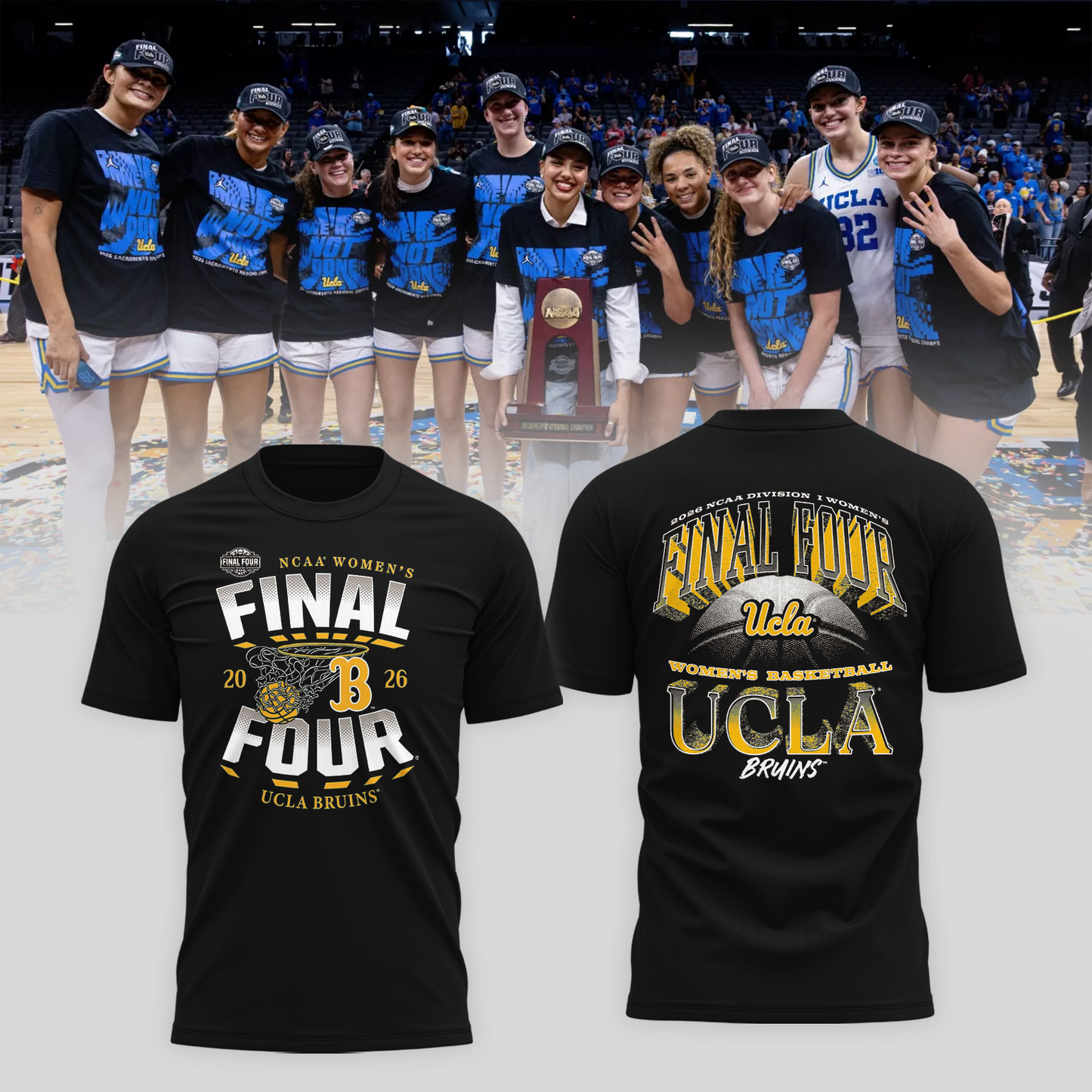 UCLA 2026 Women Basketball Five Four Champion T-Shirt Black Ver 04
