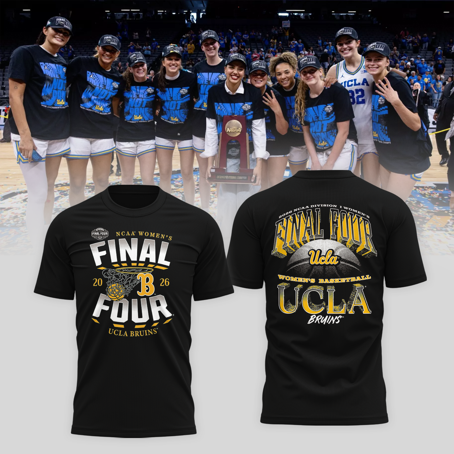 UCLA 2026 Women Basketball Five Four Champion T-Shirt Black Ver 04