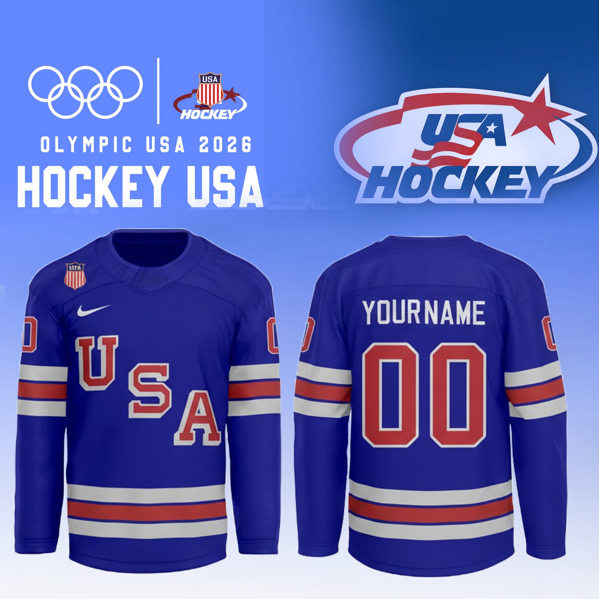 USA 2026 Olympic Hockey Jersey Limited Edition Blue