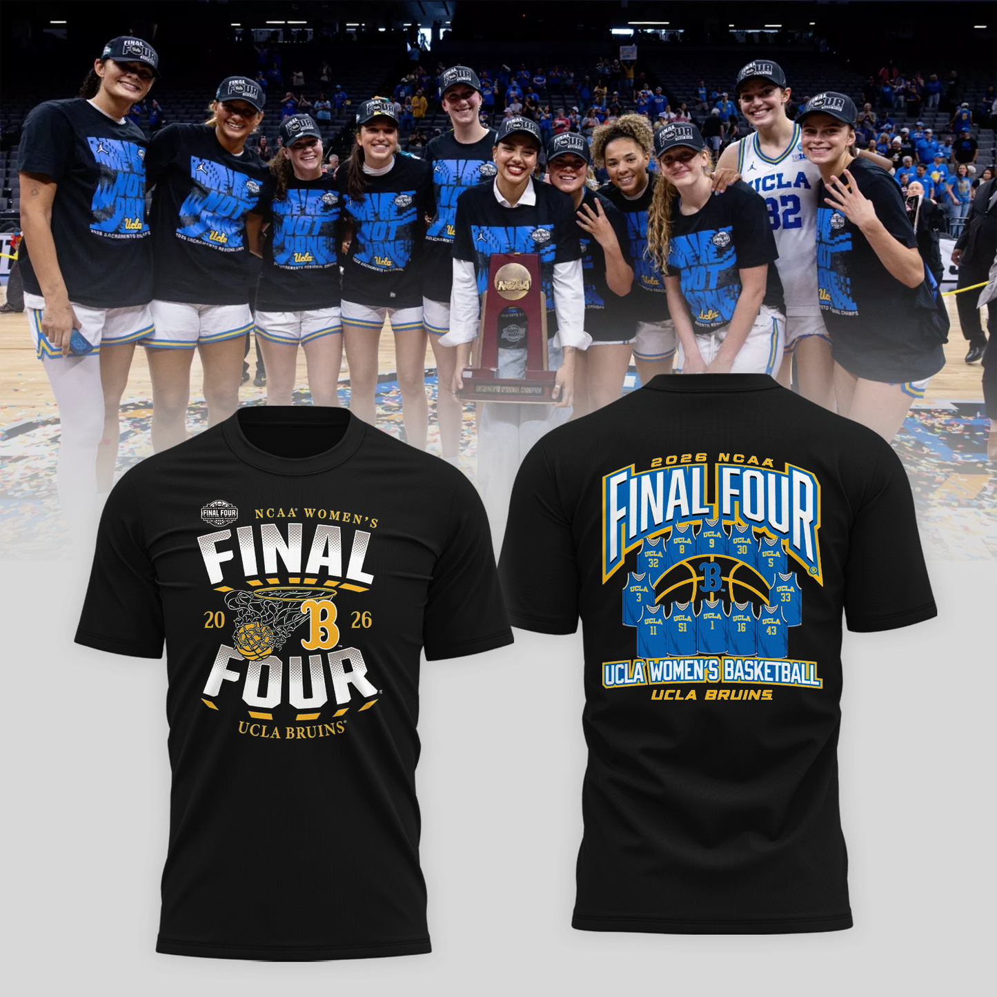UCLA 2026 Women Basketball Five Four Champion T-Shirt Black Ver 05