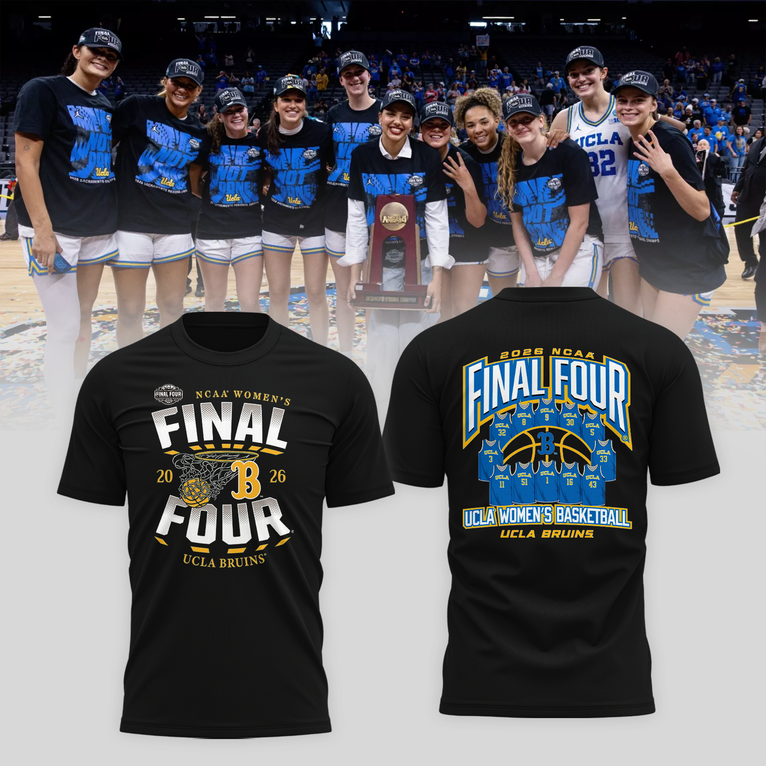 UCLA 2026 Women Basketball Five Four Champion T-Shirt Black Ver 05