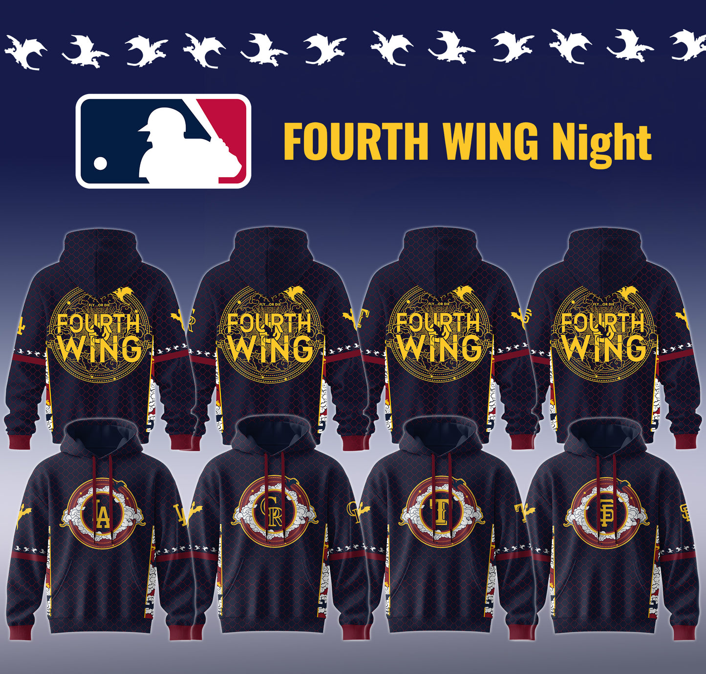 MLB ALL TEAMS x Fourth Wing Night Hoodie | WA59