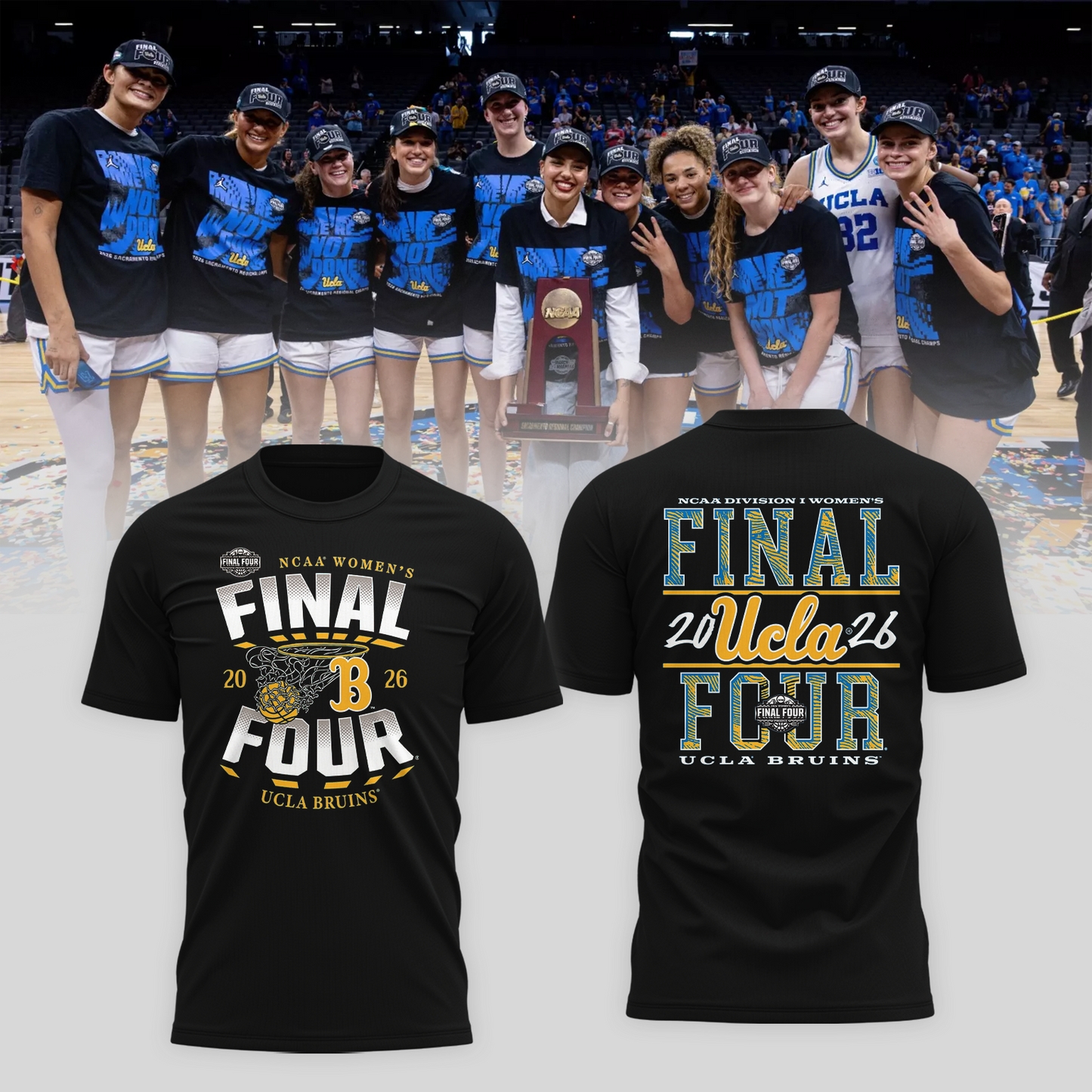 UCLA 2026 Women Basketball Five Four Champion T-Shirt Black Ver 06