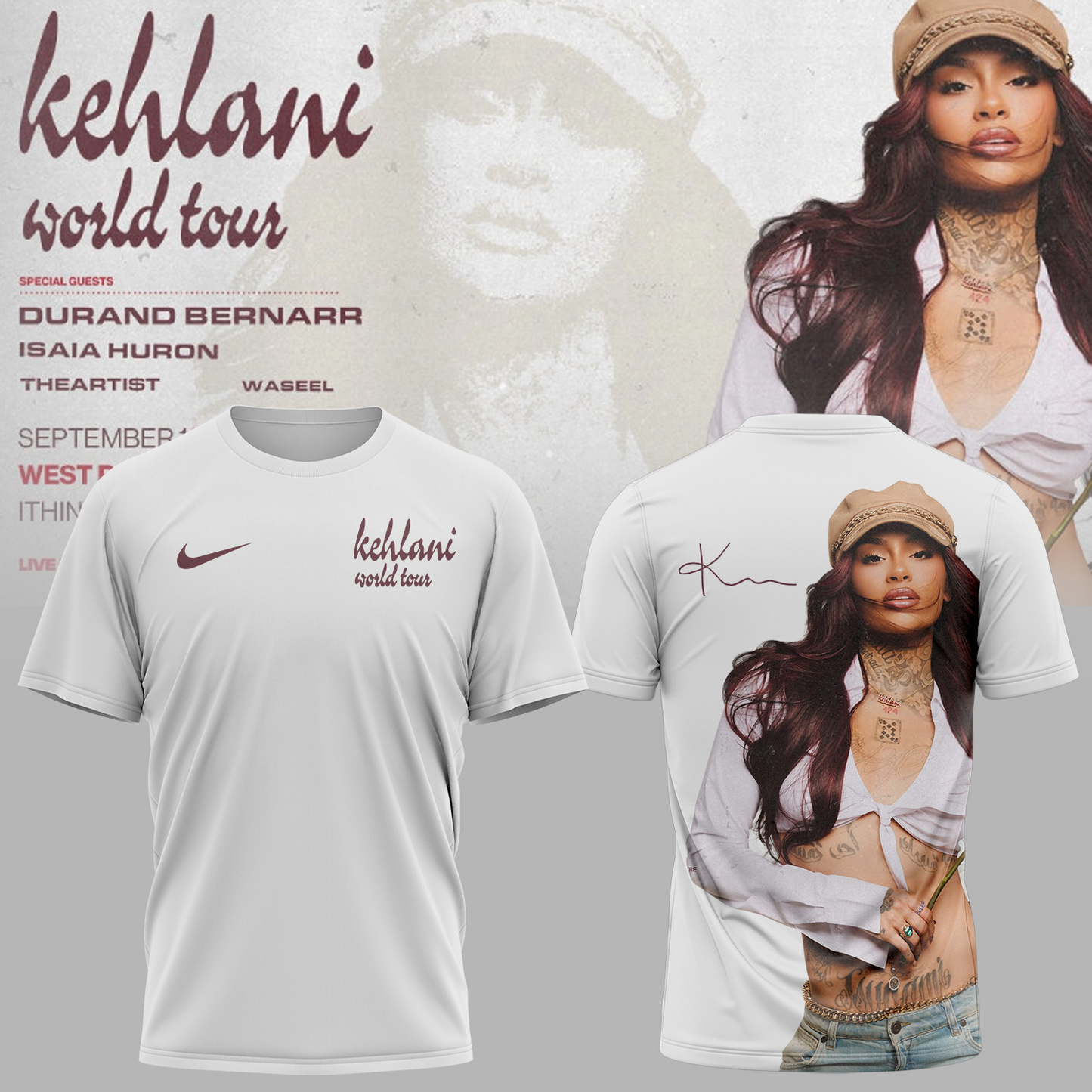 Kehlani World Tour 2026 Limited Edition Signature Tshirt | TJ44